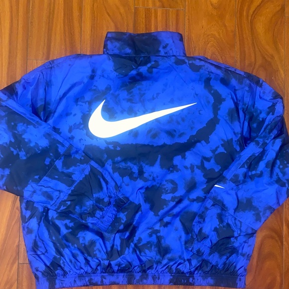 ⚽️ Nike Camo Blue & Black Soccer Windbreaker Jacket NWOT - Picture 2 of 5